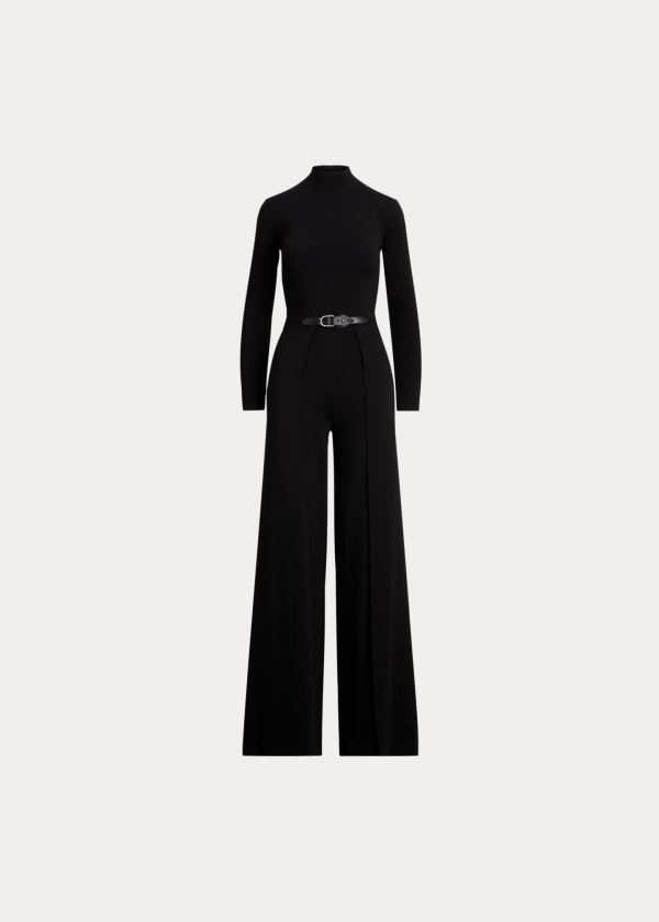 Ralph Lauren Belted Merino Wool Jumpsuit Dame Danmark (LPRGW7325)